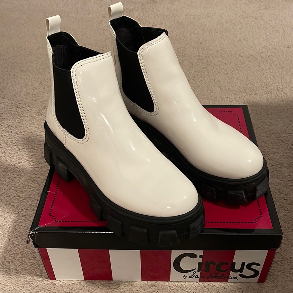 Sam Edelman White Patent Boots